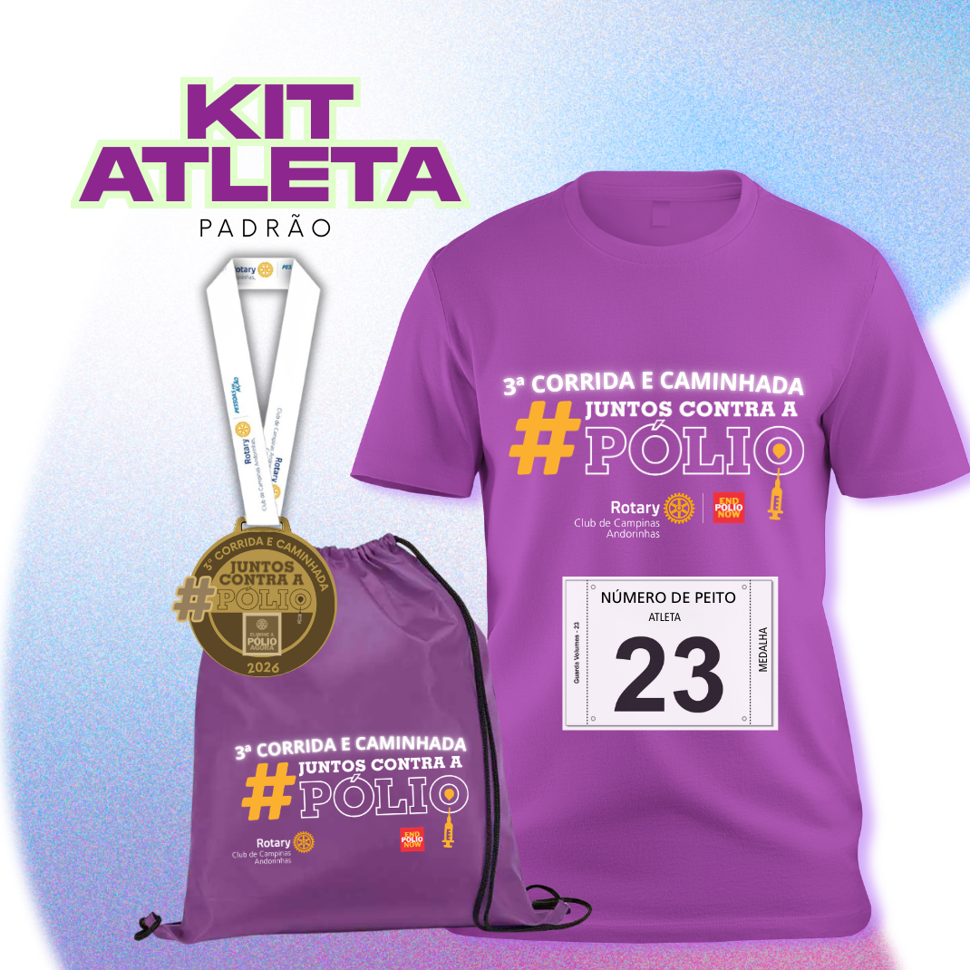 kit padrão contendo camisa, medalha, numero de peito, chip de cronometragem e e sacohila